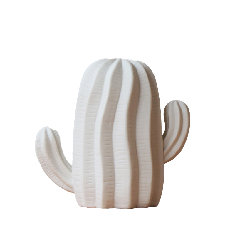 White Ceramic  Cactus Vase