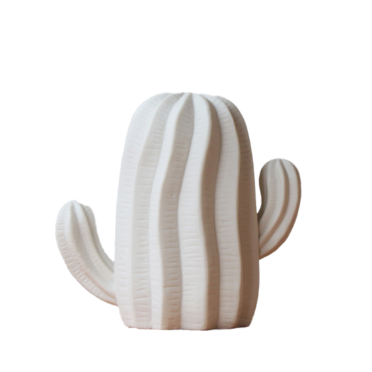 White Ceramic  Cactus Vase