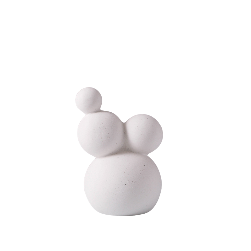 Simple Decorative White Ceramic Figure