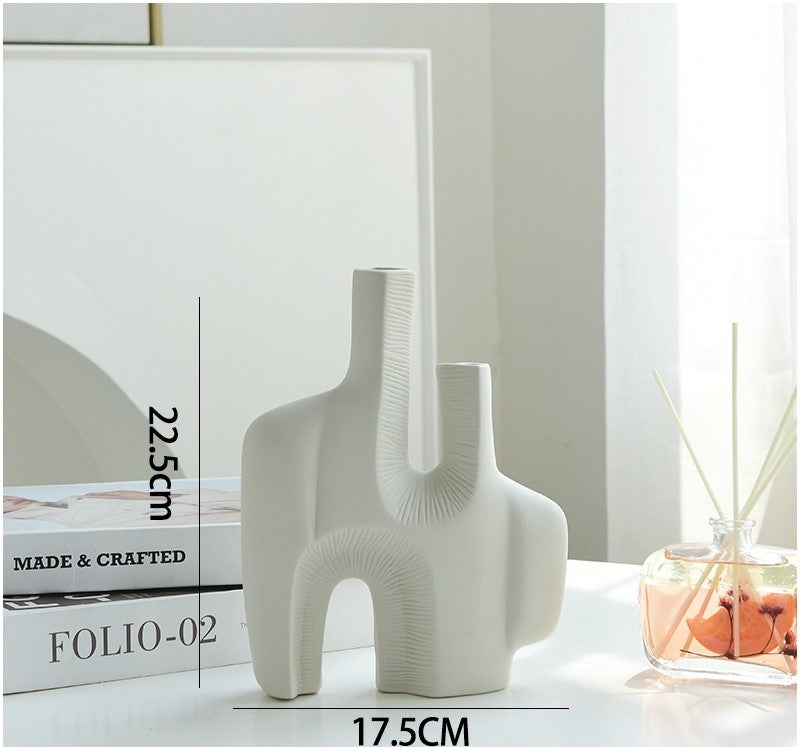 Ceramic Modern Unique Shape Design - white color.