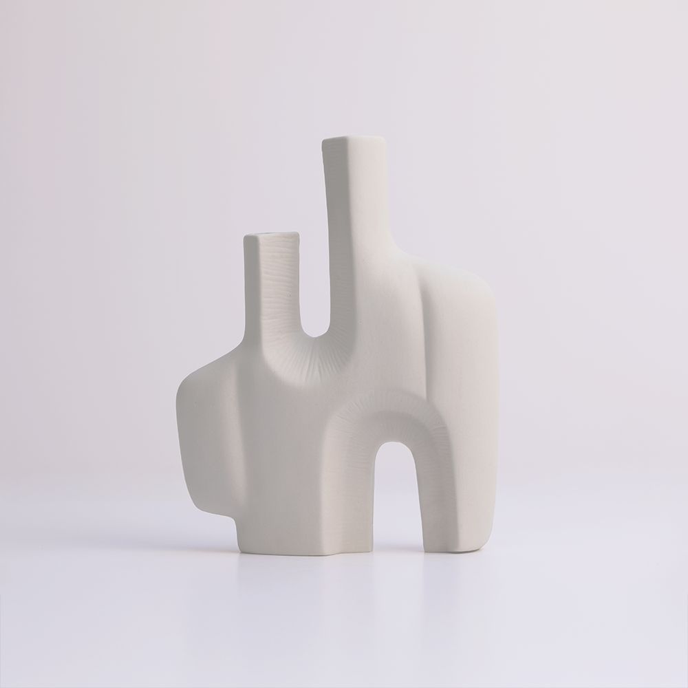 Ceramic Modern Unique Shape Design - white color.