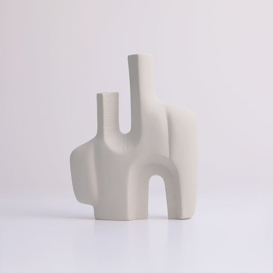Ceramic Modern Unique Shape Design - white color.