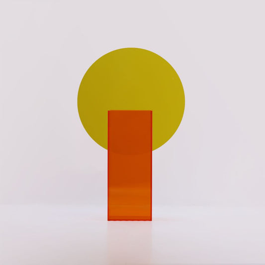 Transparent Orange and Yellow Flower Vase -Sunset