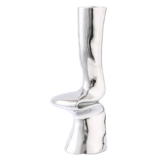 Silver Chrome Futuristic Shape Table Center