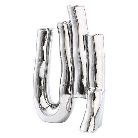 Silver Chrome Futuristic Shape Table Center