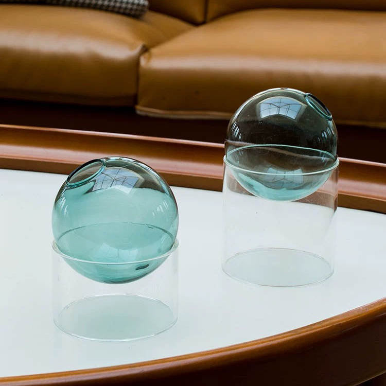 Rounded Transparent Glass Vases