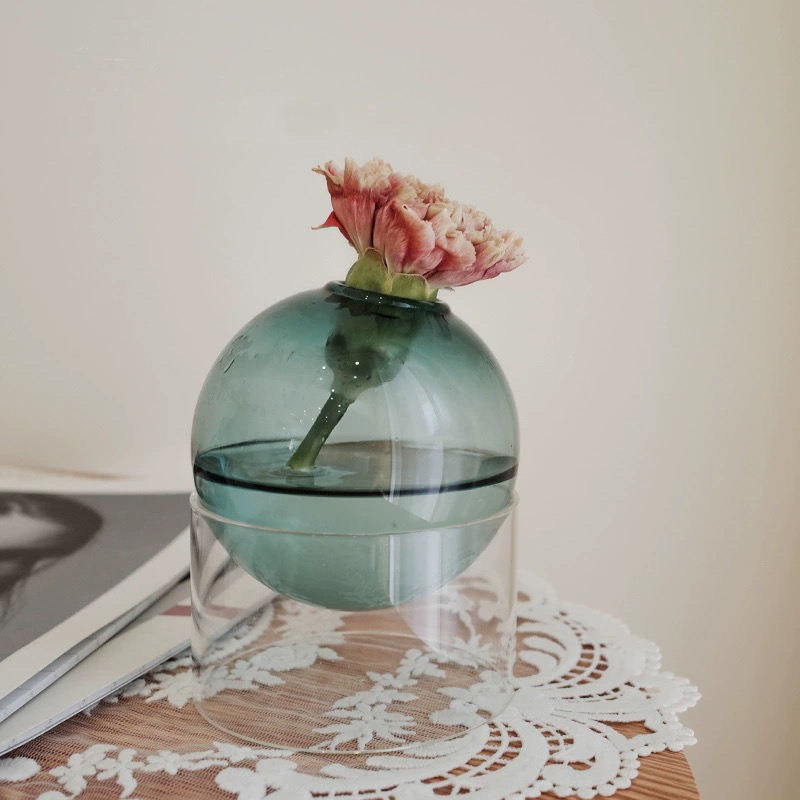Rounded Transparent Glass Vases