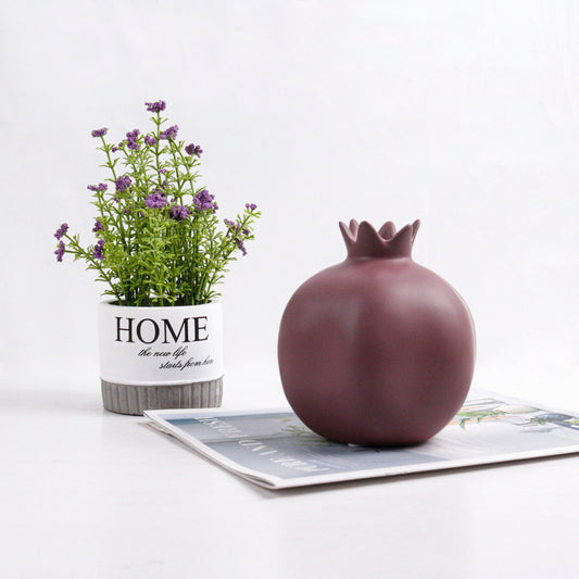 Modern Morandi Ceramic Pomegranate Shape Fruit Vases