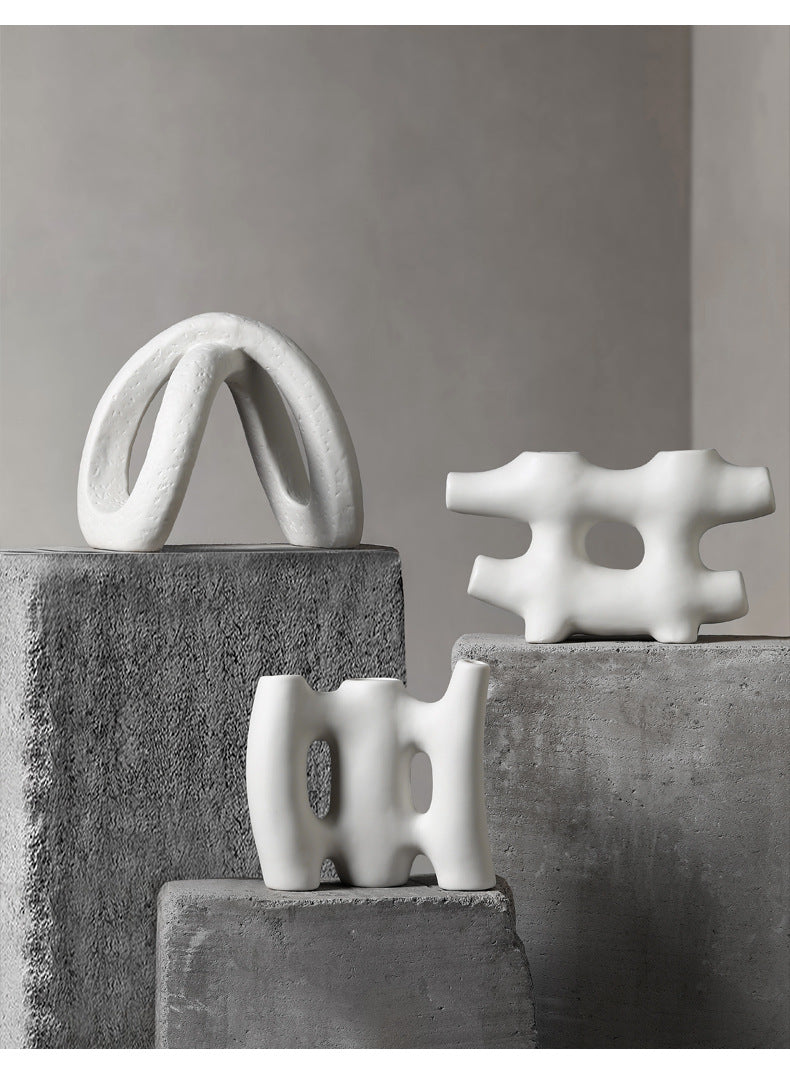 White Ceramic Succulent Vase.